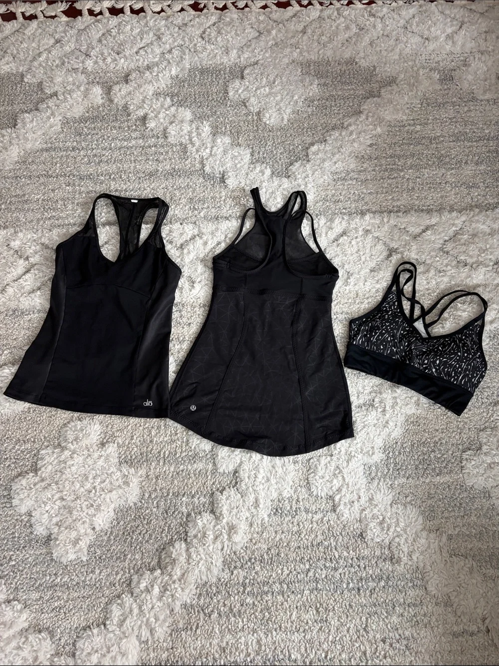 ALO Yoga Racerback Tank, Lululemon Racerback Tank, Fabletic Sports Bra Size S